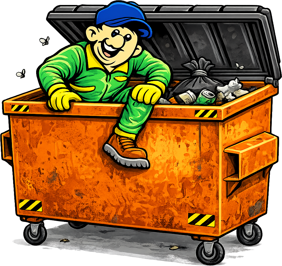 garbage dumpster rental man
